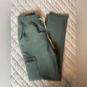 Figs High Waisted Skinny Scrub Pants - Moss